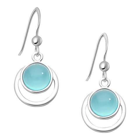 Blue Chalcedony and Sterling Drop Earrings