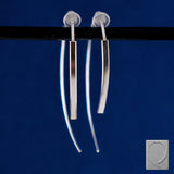 Sterling curved bar open hoop earrings