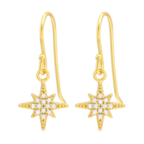 North Star Drop Earrings Gold