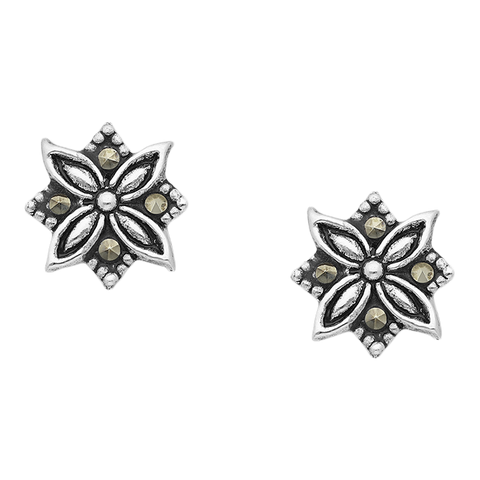 Marcasite and Sterling Star Post earrings