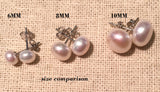 8MM White Freshwater Pearl and Sterling Silver Studs