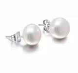 6MM White Freshwater Pearl and Sterling Stud Earrings