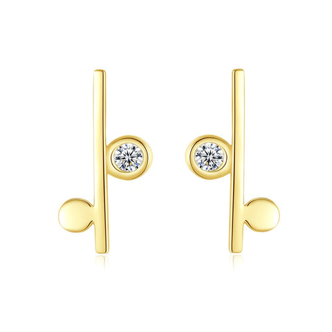 Teeny Vermeil Stick Post Earrings with CZ