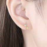 Teeny Vermeil Stick Post Earrings with CZ