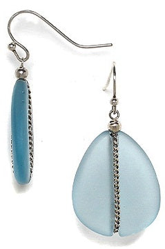 Sea Glass Drop Wire Earrings