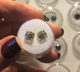 Clear CZ studs in sterling or gold vermeil