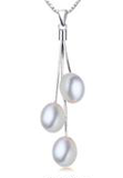 Freshwater 3-Pearl/Sterling Y Necklace