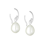 Oval Freshwater Pearl drop earrings
